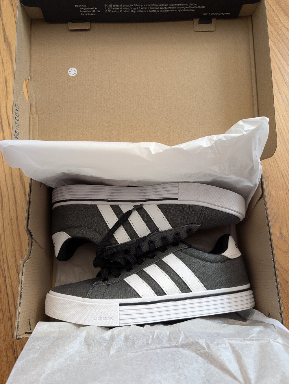 Men's Adidas "Daily 4.0" Heathered Charcoal Gray Canvas Sneaker